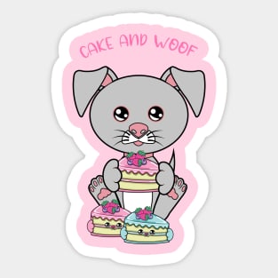 All I Need is cake and dogs, cake and dogs Sticker